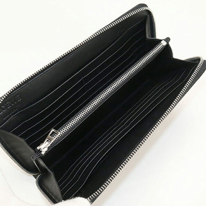 Used LOEWE Long Wallet Round Zipper Unisex Brand LOEWE Repeat Anagram Zip Around Wallet Black USDLO110557011