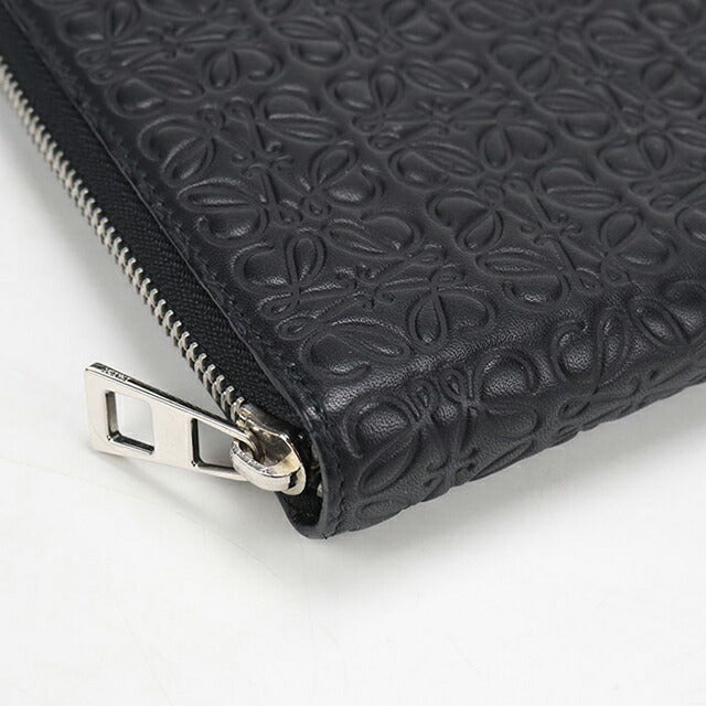 LOEWE リピートアナグラム ブラック 二つ折り ミニウォレット ジップ LOEWE（ロエベ） 二つ折り財布 C565302X07 メンズ バイフォールド