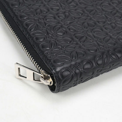 Used LOEWE Long Wallet Round Zipper Unisex Brand LOEWE Repeat Anagram Zip Around Wallet Black USDLO110557011