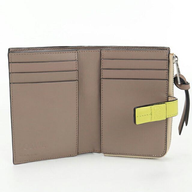 LOEWE ベージュ 二つ折り財布 中古 ロエベ 二つ折り財布 二折財布 レディース ブランド LOEWE