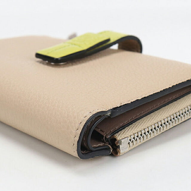 LOEWE ベージュ 二つ折り財布 中古 ロエベ 二つ折り財布 二折財布 レディース ブランド LOEWE