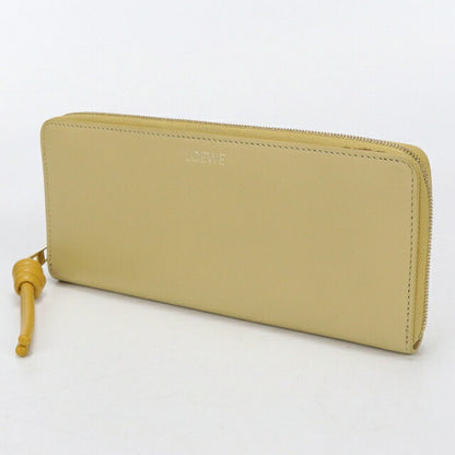 Used LOEWE long wallet round zipper ladies brand LOEWE knot zip around yellow USDLO111692011