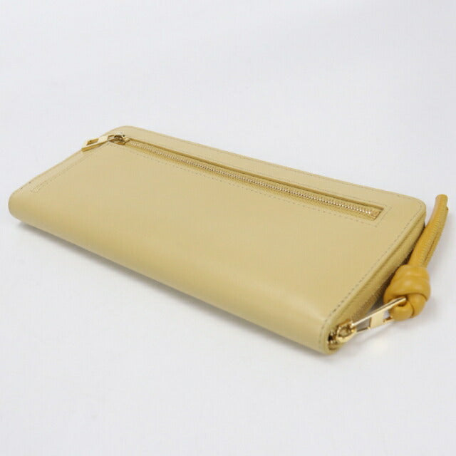 Used LOEWE long wallet round zipper ladies brand LOEWE knot zip around yellow USDLO111692011