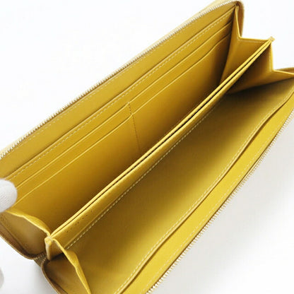 Used LOEWE long wallet round zipper ladies brand LOEWE knot zip around yellow USDLO111692011