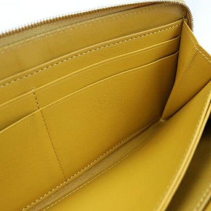 Used LOEWE long wallet round zipper ladies brand LOEWE knot zip around yellow USDLO111692011