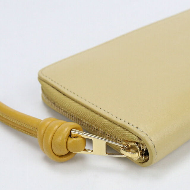 Used LOEWE long wallet round zipper ladies brand LOEWE knot zip around yellow USDLO111692011