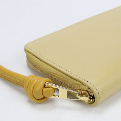 Used LOEWE long wallet round zipper ladies brand LOEWE knot zip around yellow USDLO111692011