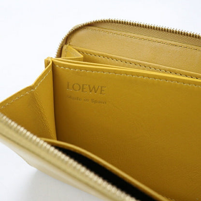Used LOEWE long wallet round zipper ladies brand LOEWE knot zip around yellow USDLO111692011