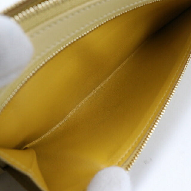 Used LOEWE long wallet round zipper ladies brand LOEWE knot zip around yellow USDLO111692011