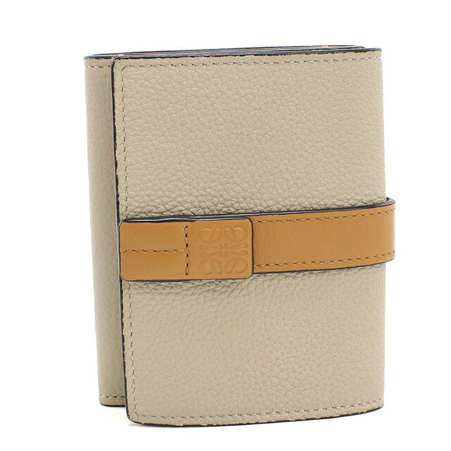 中古 ロエベ 三つ折り財布 三折財布 レディース ブランド LOEWE トライフォールド　ウォレット ベージュ USDLO112153011