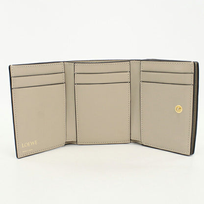中古 ロエベ 三つ折り財布 三折財布 レディース ブランド LOEWE リピート トライフォールド　ウォレット C499TR2X01 ベージュ USDLO112474011