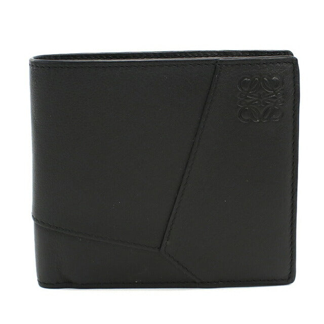 中古 ロエベ 二つ折り財布 二折財布 メンズ ブランド LOEWE パズル バイフォールドコインウォレット ブラック USDLO112705011