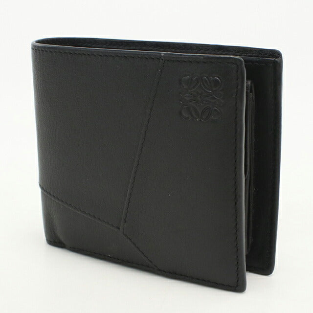 中古 ロエベ 二つ折り財布 二折財布 メンズ ブランド LOEWE パズル バイフォールドコインウォレット ブラック USDLO112705011