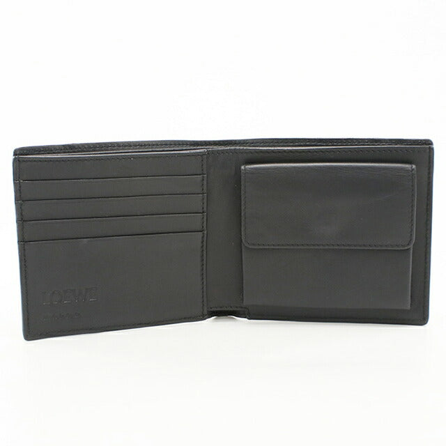 中古 ロエベ 二つ折り財布 二折財布 メンズ ブランド LOEWE パズル バイフォールドコインウォレット ブラック USDLO112705011