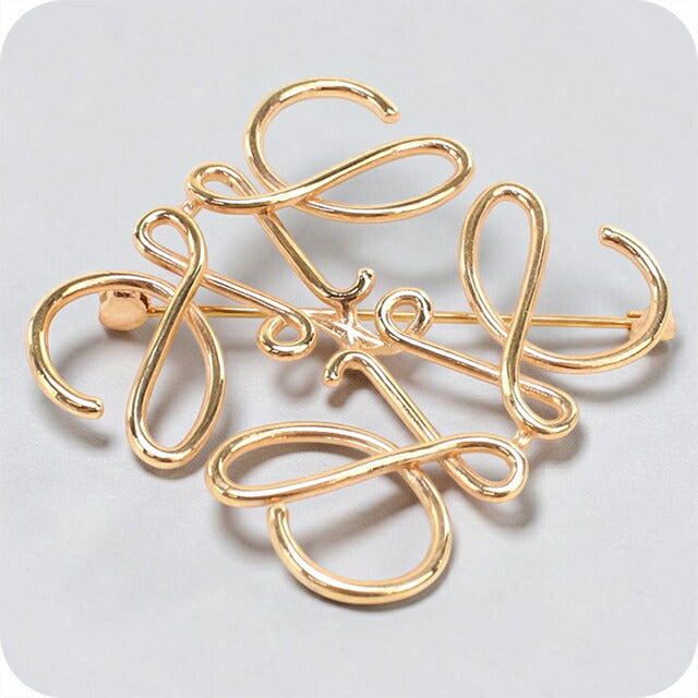 中古 ロエベ ブローチ レディース ブランド LOEWE アナグラム 111.25.020 ゴールド アクセサリー USDLO112999011