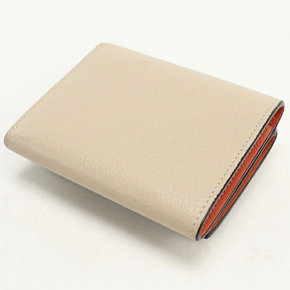 中古 ロエベ 三つ折り財布 三折財布 レディース ブランド LOEWE アナグラム トライフォールドウォレット ベージュ USDLO113204011