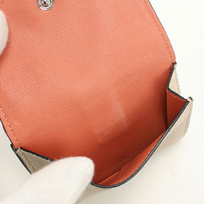 中古 ロエベ 三つ折り財布 三折財布 レディース ブランド LOEWE アナグラム トライフォールドウォレット ベージュ USDLO113204011