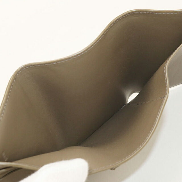 中古 ロエベ 三つ折り財布 三折財布 レディース ブランド LOEWE アナグラム バーティカル ウォレット スモール レザー グレー USDLO113615011