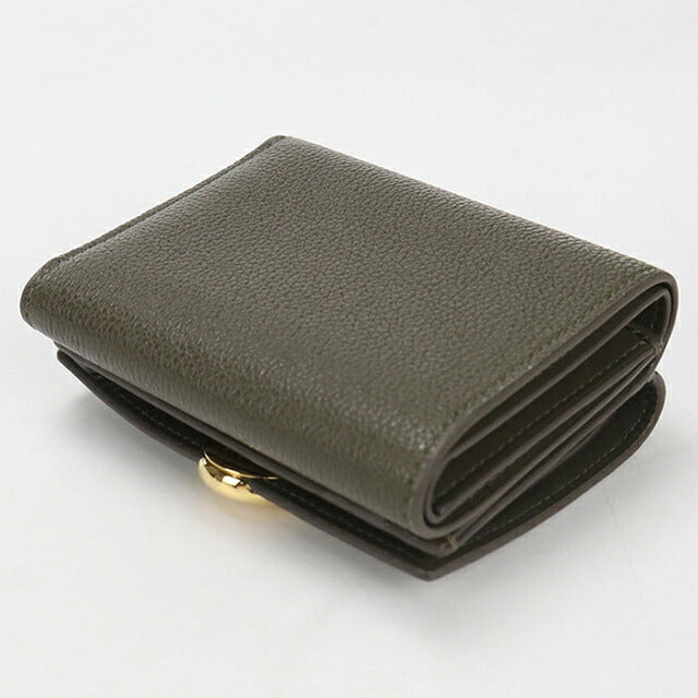 中古 ロエベ 三つ折り財布 三折財布 レディース ブランド LOEWE トライフォールド ウォレット レザー CANBTR2X03 カーキ USDLO113978011