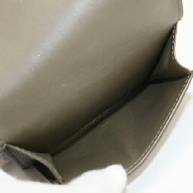中古 ロエベ 三つ折り財布 三折財布 レディース ブランド LOEWE トライフォールド ウォレット レザー CANBTR2X03 カーキ USDLO113978011