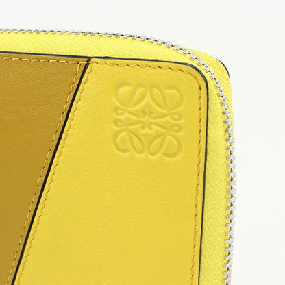 中古 ロエベ 二つ折り財布 二折財布 レディース ブランド LOEWE パズル スクエア ジップウォレット イエロー USDLO113992011