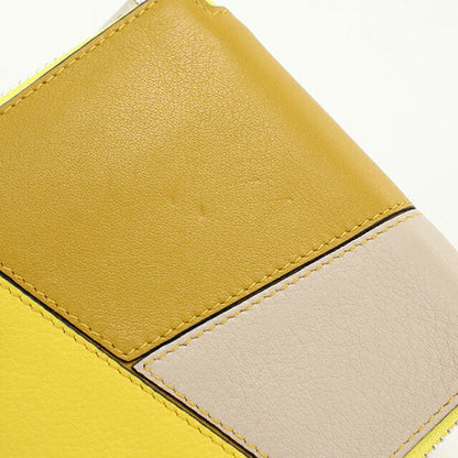 中古 ロエベ 二つ折り財布 二折財布 レディース ブランド LOEWE パズル スクエア ジップウォレット イエロー USDLO113992011