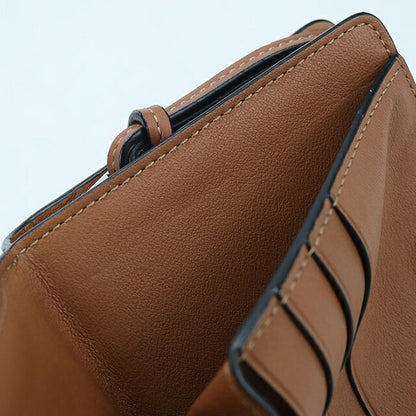 中古 ロエベ 二つ折り財布 二折財布 レディース ブランド LOEWE アナグラム レザー ベージュ USDLO114026011