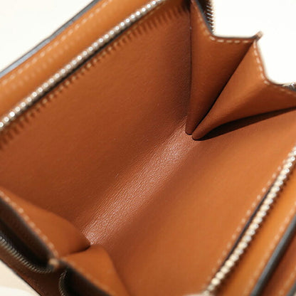 中古 ロエベ 二つ折り財布 二折財布 レディース ブランド LOEWE アナグラム レザー ベージュ USDLO114026011