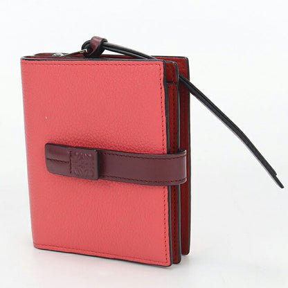 中古 ロエベ 二つ折り財布 二折財布 レディース ブランド LOEWE コンパクト ジップウォレット レザー C660Z41X01 レッド USDLO114356011