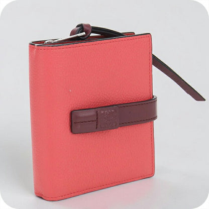 中古 ロエベ 二つ折り財布 二折財布 レディース ブランド LOEWE コンパクト ジップウォレット レザー C660Z41X01 レッド USDLO114356011