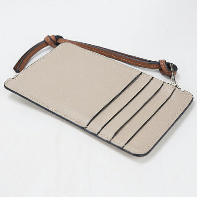 中古 ロエベ 小銭入れ レディース ブランド LOEWE アナグラム コインカードホルダー レザー ベージュ USDLO114359011