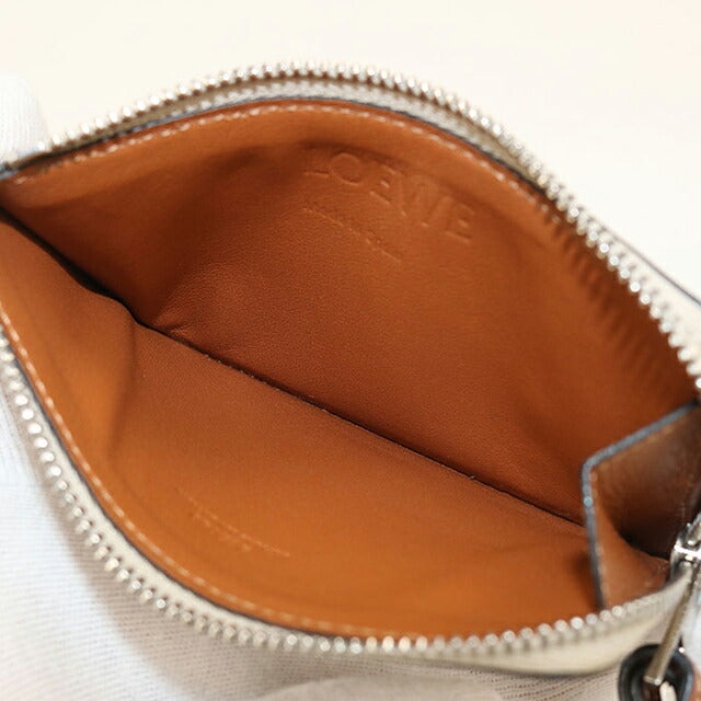 中古 ロエベ 小銭入れ レディース ブランド LOEWE アナグラム コインカードホルダー レザー ベージュ USDLO114359011