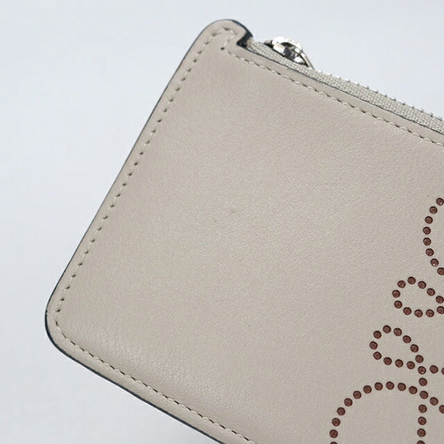 中古 ロエベ 小銭入れ レディース ブランド LOEWE アナグラム コインカードホルダー レザー ベージュ USDLO114359011