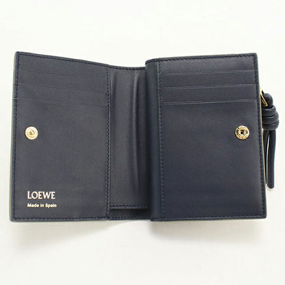 中古 ロエベ 二つ折り財布 二折財布 レディース ブランド LOEWE ノット コンパクトウォレット CEM1NCWX01 カーキ USDLO114702011