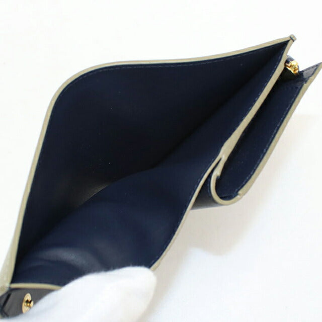 中古 ロエベ 二つ折り財布 二折財布 レディース ブランド LOEWE ノット コンパクトウォレット CEM1NCWX01 カーキ USDLO114702011
