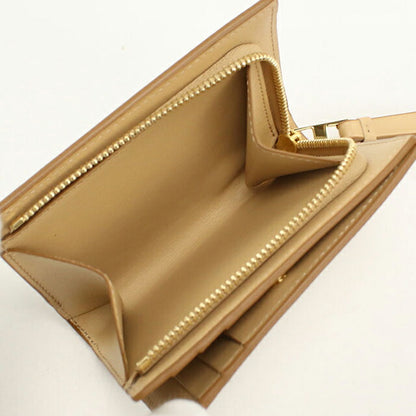 中古 ロエベ 二つ折り財布 二折財布 レディース ブランド LOEWE パズル コンパクトウォレット ベージュ USDLO114703011