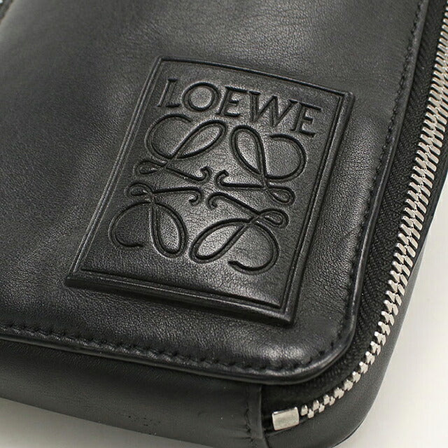 中古 ロエベ 斜め掛け ショルダーバッグ メンズ ブランド LOEWE アナグラム バーティカルクロスボディポケット C565S59X01 ブラック USDLO114845011