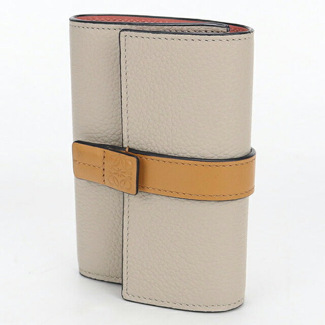 中古 ロエベ 三つ折り財布 三折財布 レディース ブランド LOEWE バーティカルウォレットスモール C660S86X04 ベージュ USDLO115142011