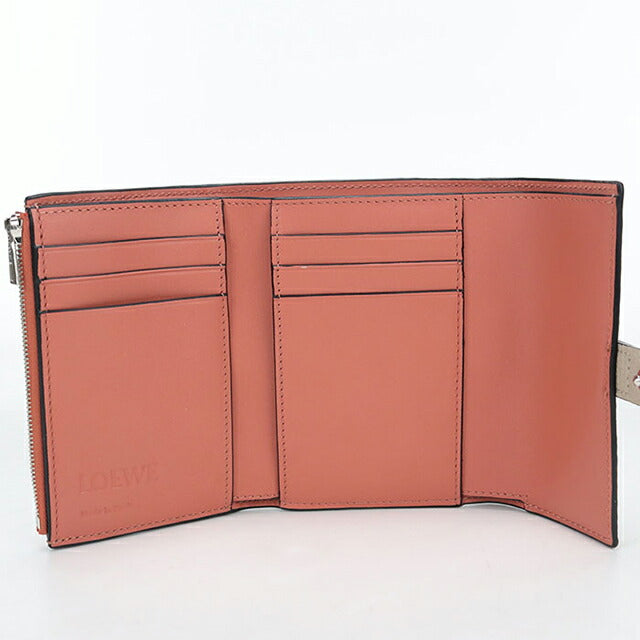 中古 ロエベ 三つ折り財布 三折財布 レディース ブランド LOEWE バーティカルウォレットスモール C660S86X04 ベージュ USDLO115142011