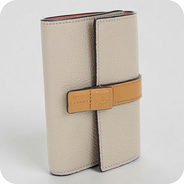 中古 ロエベ 三つ折り財布 三折財布 レディース ブランド LOEWE バーティカルウォレットスモール C660S86X04 ベージュ USDLO115142011