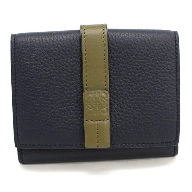 中古 ロエベ 三つ折り財布 三折財布 レディース ブランド LOEWE トライフォールドウォレット C660TR2X03 ネイビー USDLO115218011