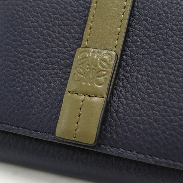 中古 ロエベ 三つ折り財布 三折財布 レディース ブランド LOEWE トライフォールドウォレット C660TR2X03 ネイビー USDLO115218011