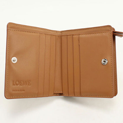 中古 ロエベ 二つ折り財布 二折財布 レディース ブランド LOEWE パズル コンパクトウォレット C510Z41X12 ブラウン USDLO115219011
