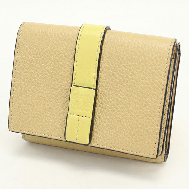 中古 ロエベ 三つ折り財布 三折財布 レディース ブランド LOEWE トライフォールドウォレット C660TR2X01 ベージュ USDLO115221011