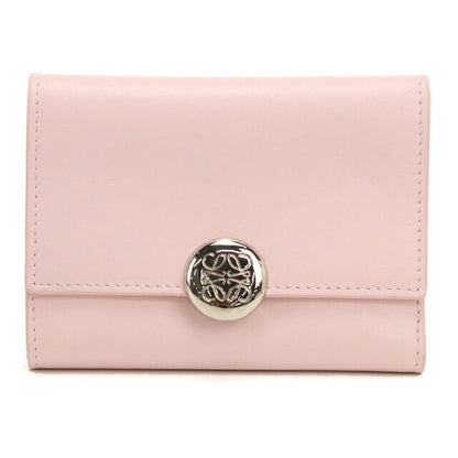 中古 ロエベ 三つ折り財布 三折財布 レディース ブランド LOEWE ペブル バーティカルウォレット スモール CANBS33X01 ピンク USDLO115254011