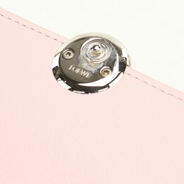 中古 ロエベ 三つ折り財布 三折財布 レディース ブランド LOEWE ペブル バーティカルウォレット スモール CANBS33X01 ピンク USDLO115254011