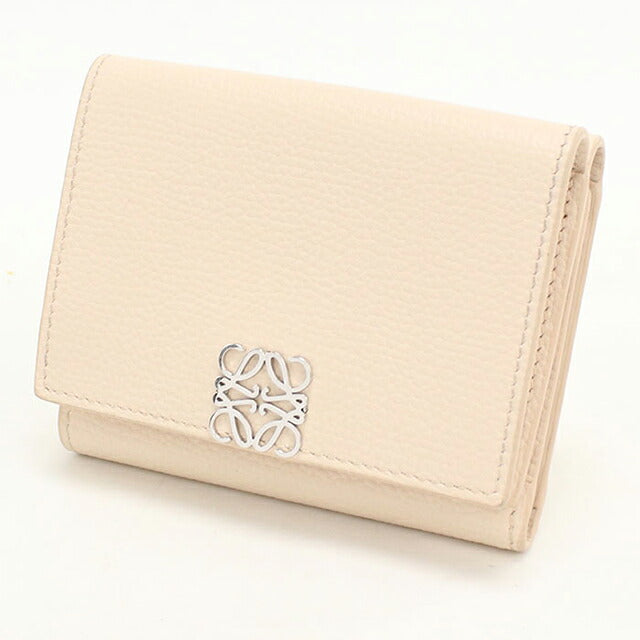 中古 ロエベ 三つ折り財布 三折財布 コンパクト レディース ブランド LOEWE アナグラム トライフォールド ウォレット C821TR2X16 ピンク USDLO115603011