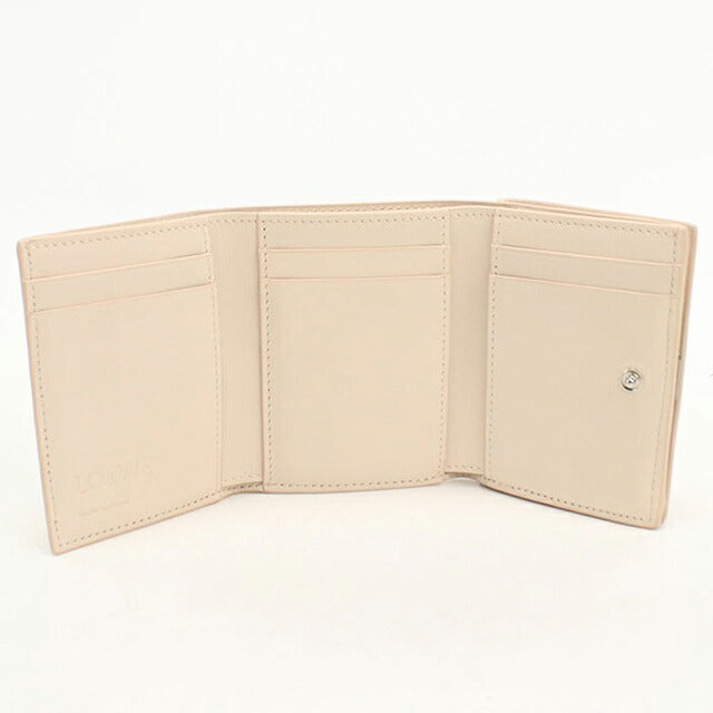 中古 ロエベ 三つ折り財布 三折財布 コンパクト レディース ブランド LOEWE アナグラム トライフォールド ウォレット C821TR2X16 ピンク USDLO115603011