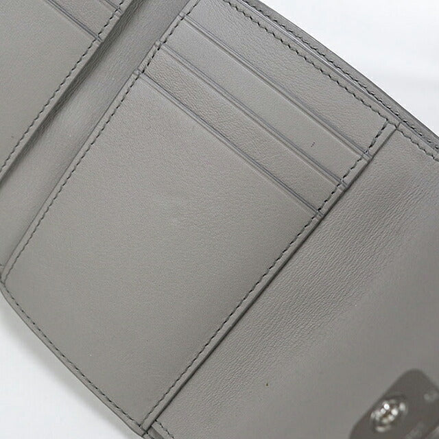 中古 ロエベ 三つ折り財布 三折財布 コンパクト レディース ブランド LOEWE アナグラム バーティカル ウォレット スモール C821S33X12 グレー USDLO115836011