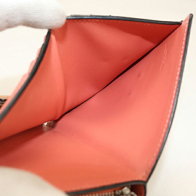 中古 ロエベ 二つ折り財布 二折財布 コンパクト レディース ブランド LOEWE アナグラム コンパクト ジップウォレット C660Z41X02 ベージュ USDLO115871011